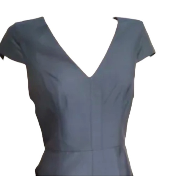 HALSTON Heritage High/Low Cap Sleeve Mini Dress Cocktail Dress navy blue - Picture 9 of 10